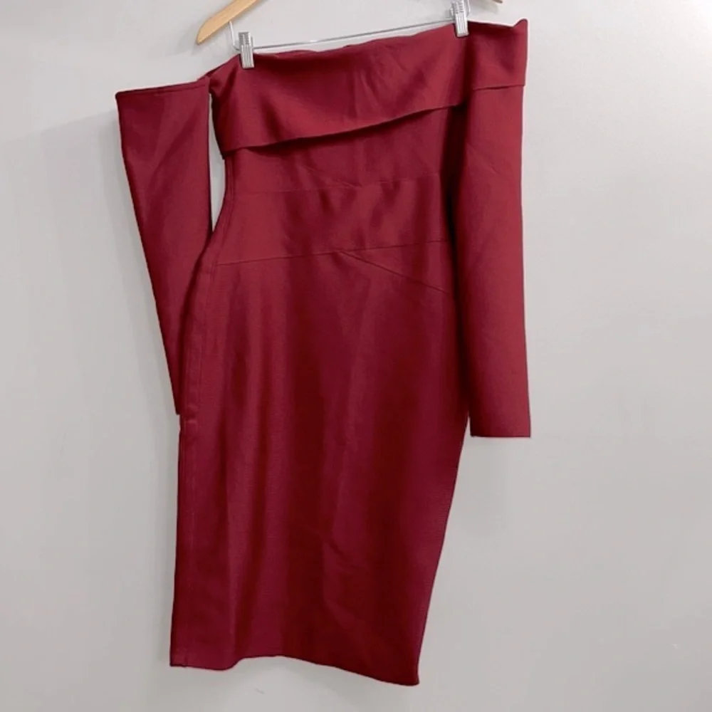 ALIEVA Shiva bandage dress maroon - Picture 6 of 15